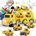 Veslier Construction Truck Toys for Boys Girls Age 1 2 3 4 5 6 Years Old，Carrier Transport Trucks for Kids 1-3 3-5 Year Old，Christmas Birthday Gift Toddler Toys_